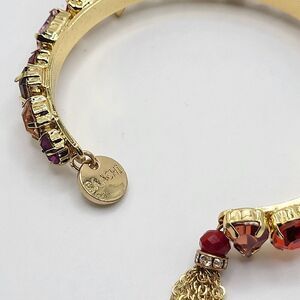 Saachi Chunky Purple & Pink Rhinestone Bangle Bracelet 7in